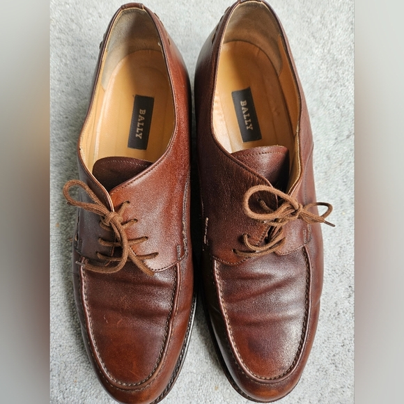 Bally Vintage Mens Brown Leather Dunmore Shoes Size 10.5D - Picture 2 of 9